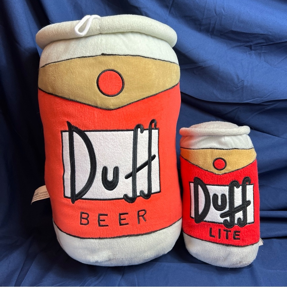 The Simpson’s 18” & 10” DUFF BEER Can Stuffed Plush Pillow